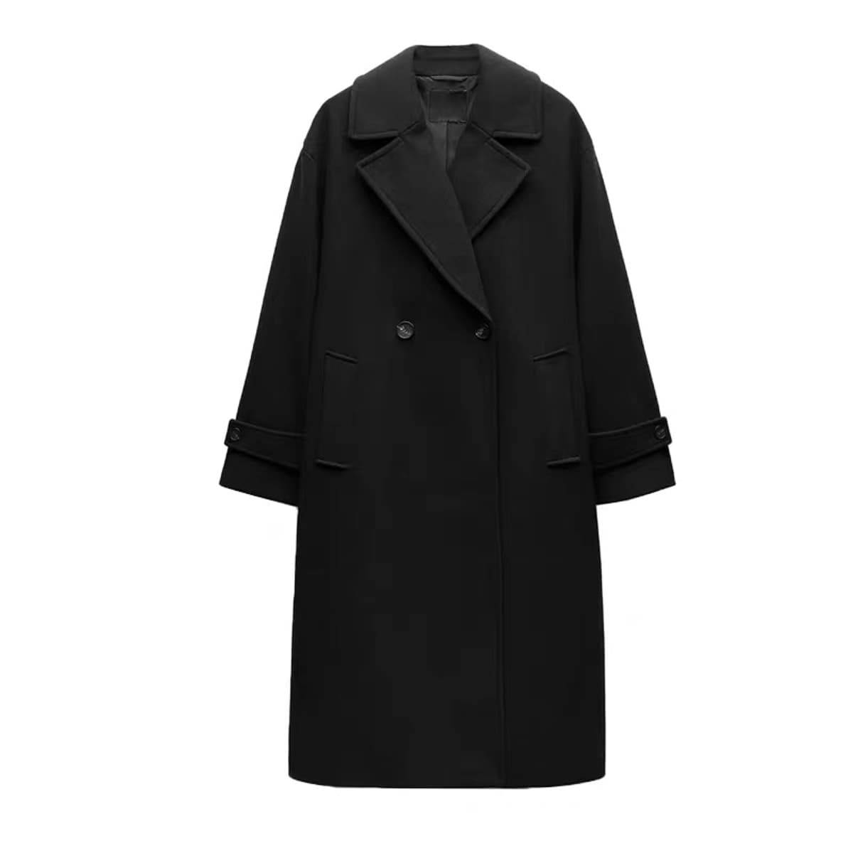 Double-breasted Zara wool coat /black color/