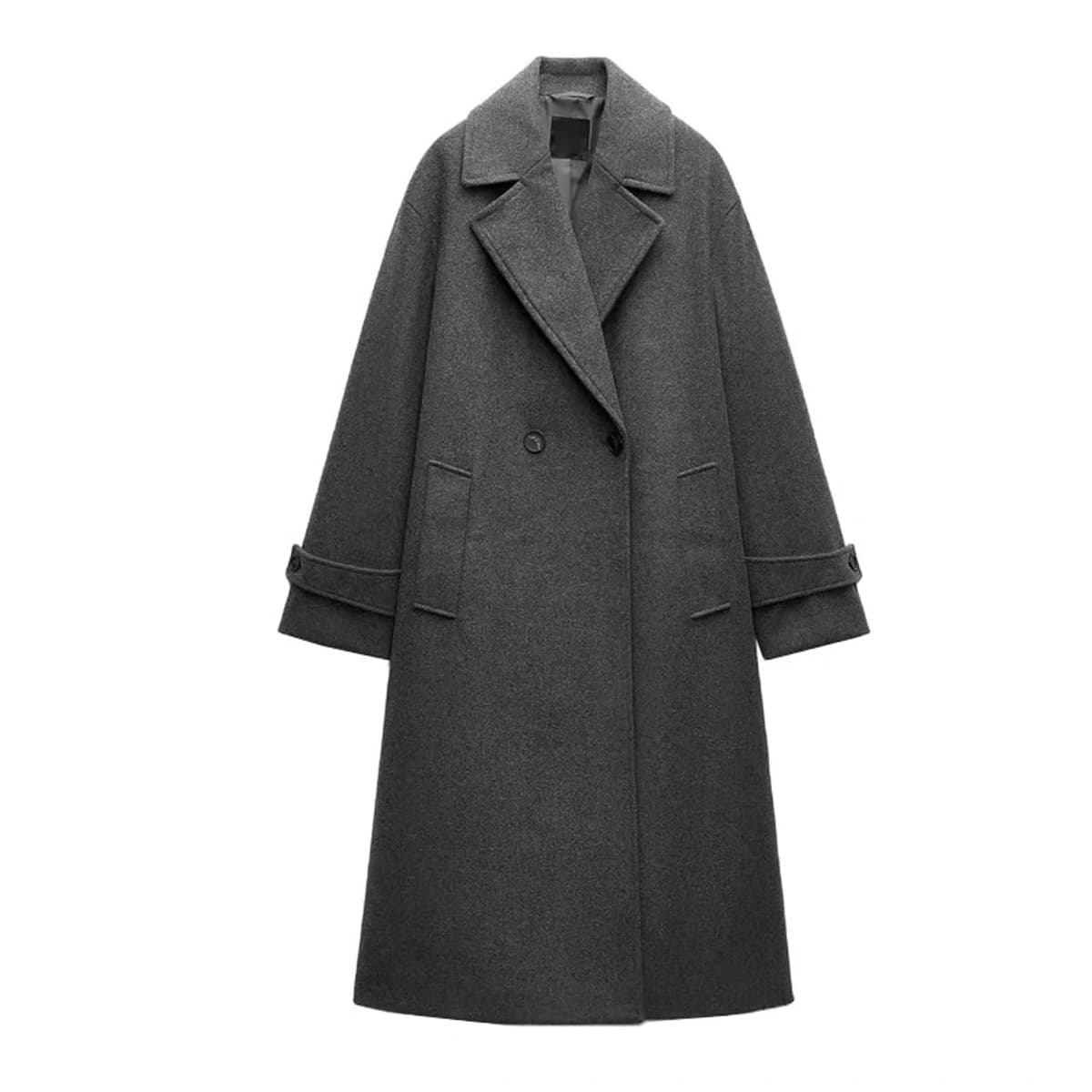 Double-breasted Zara wool coat /grey color/