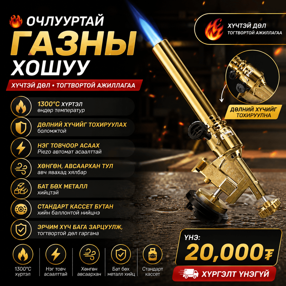 Очлууртай газны төмөр хошуу