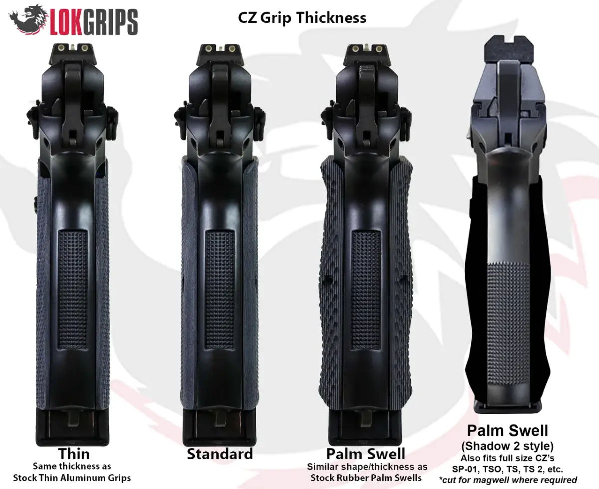 LOK grips - CZ Shadow 2 Palm Swell GridLOK Aluminum Full size